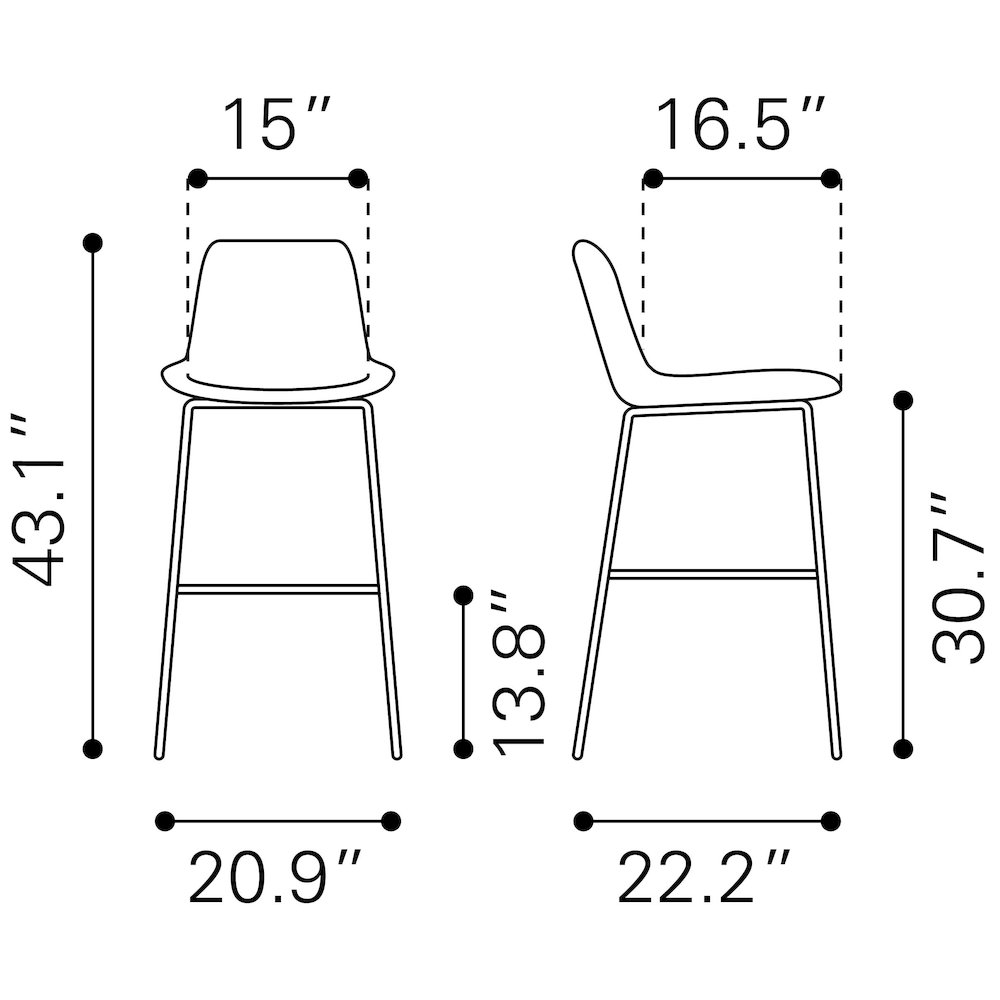 Byron Barstool Gray. Picture 12