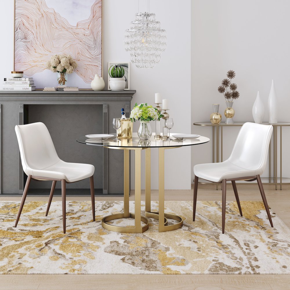 Magnus Dining Chair (Set of 2) White & Walnut. Picture 8
