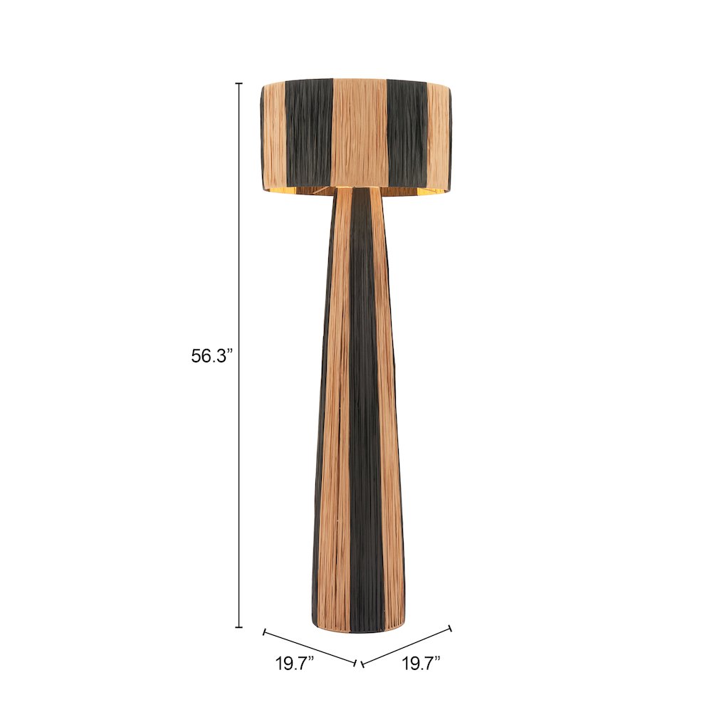 Gala Floor Lamp Black & Natural. Picture 7