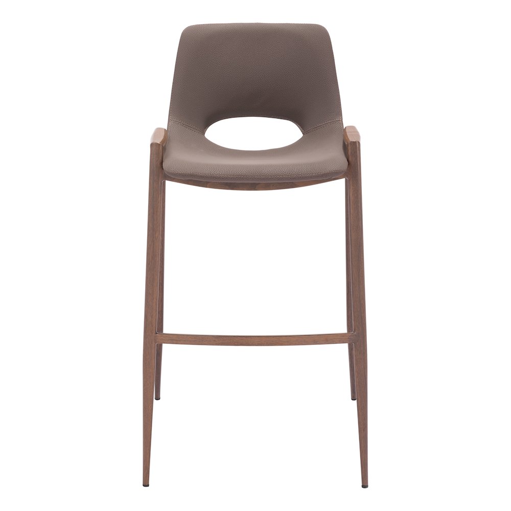 Desi Barstool (Set of 2) Brown & Walnut. Picture 3