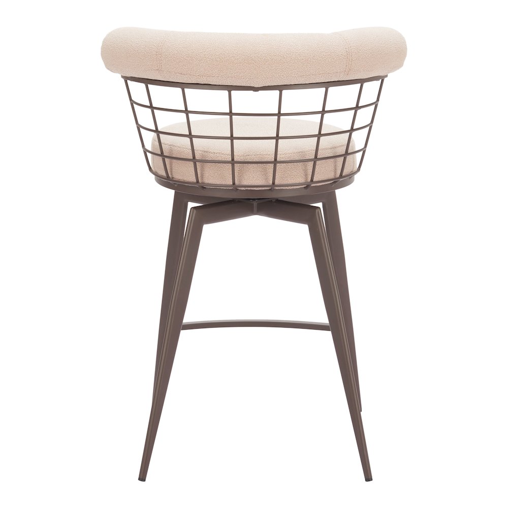 Saku Swivel Counter Stool Beige & Brown. Picture 5