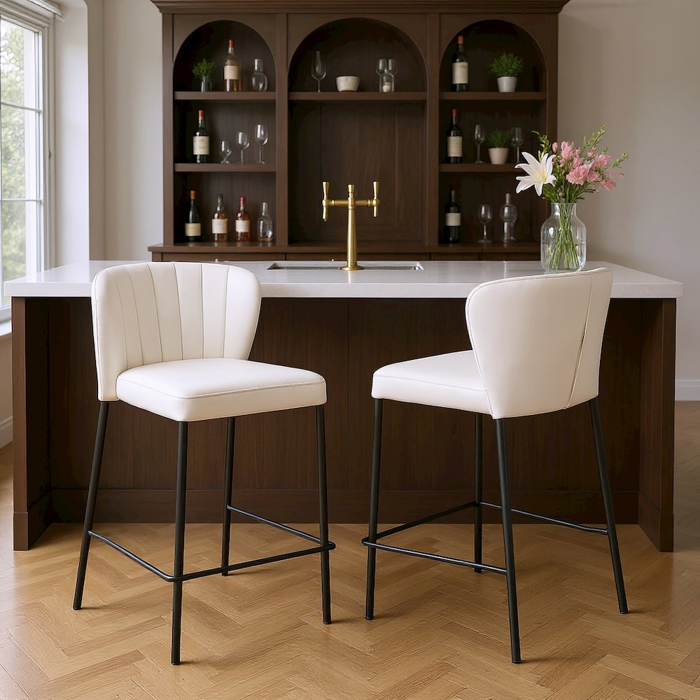 Linz Counter Stool (Set of 2) Cream. Picture 8