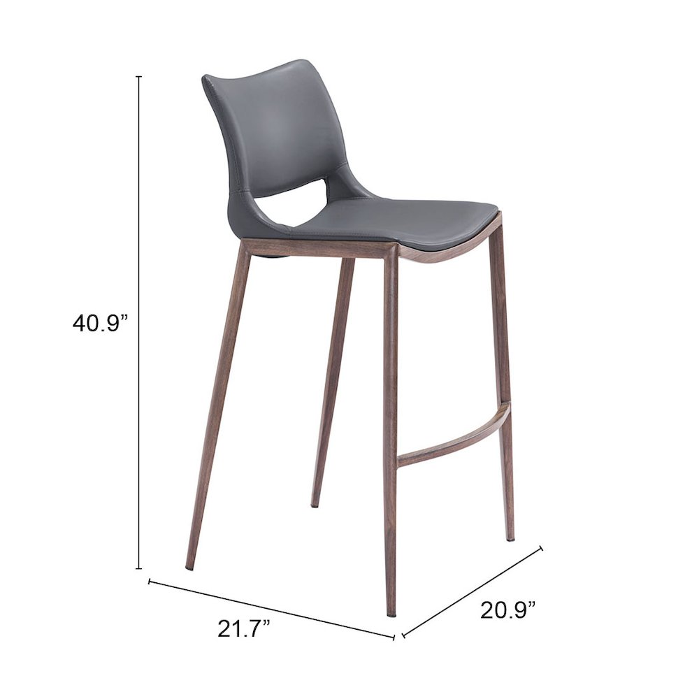 Ace Barstool (Set of 2) Dark Gray & Walnut. Picture 7