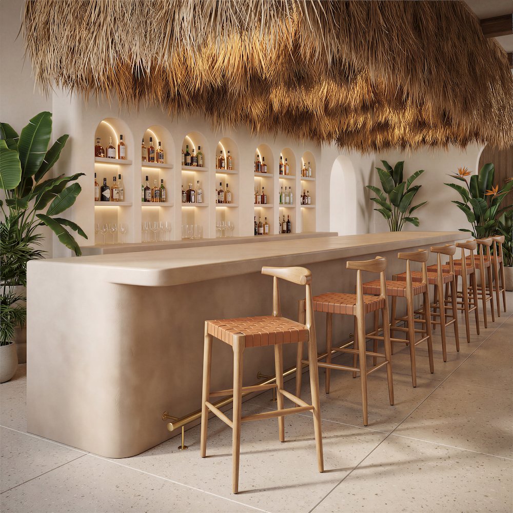 Bandani Barstool Tan. Picture 8