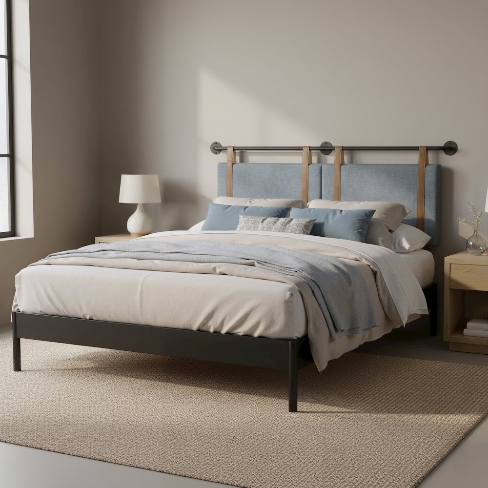 Zeva Floating Queen Headboard Gray. Picture 2