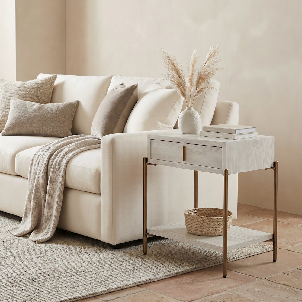 Yoru Side Table Oak White. Picture 2