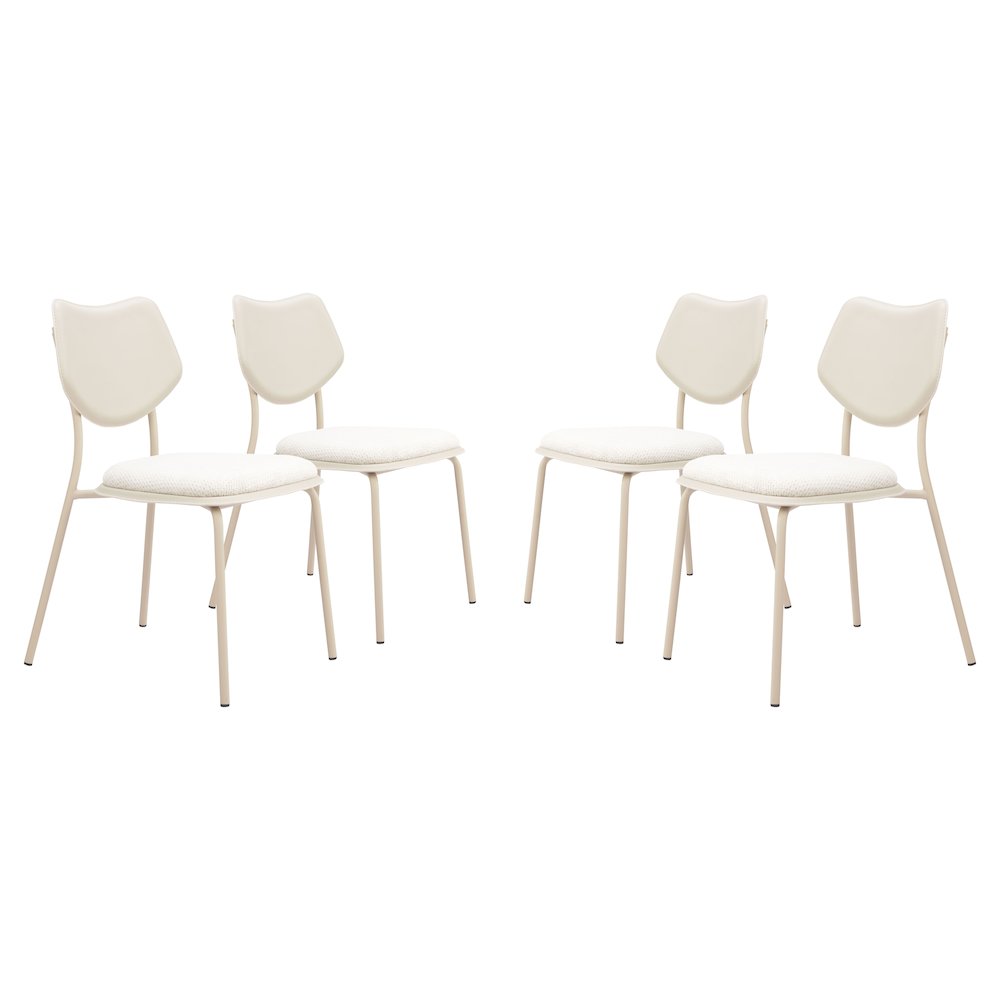Zeal Dining Chair (Set of 4) Light Gray & Beige. Picture 6