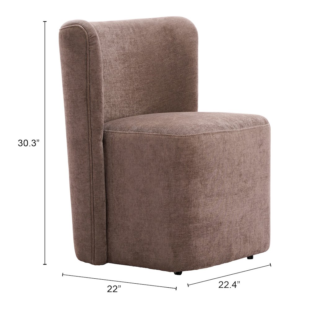 Bambun Dining Chair with Wheels Taupe. Picture 6