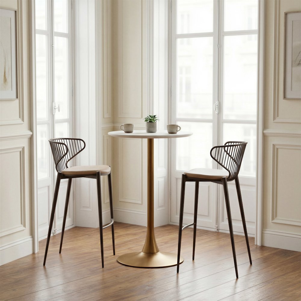 Silues Barstool (Set of 2) Taupe & Brown. Picture 2