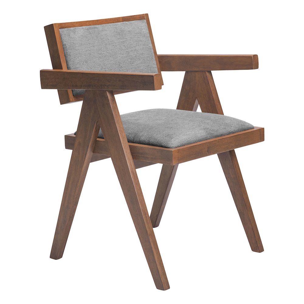 Delhi Dining Chair (Set of 2) Gray & Walnut. Picture 8