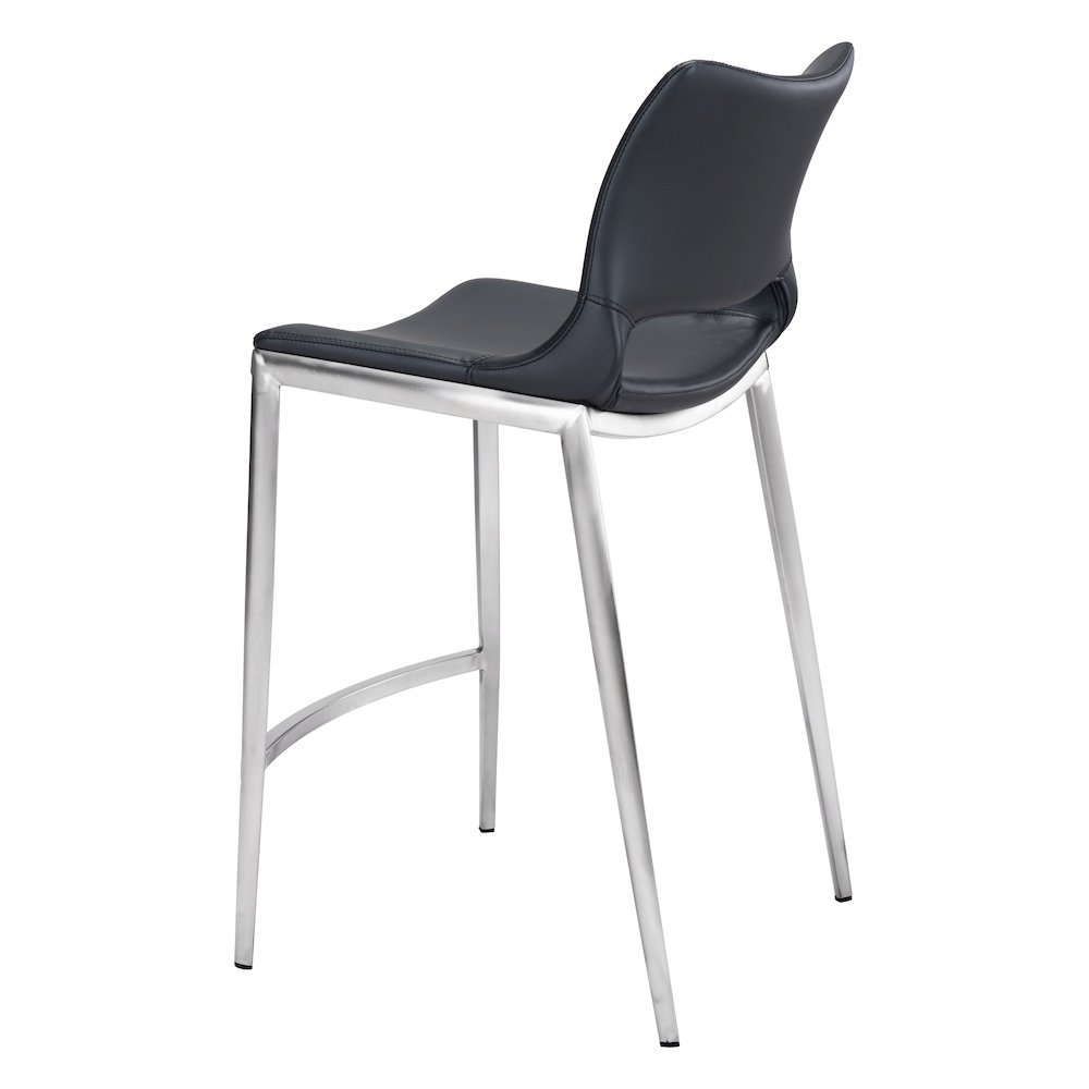 Ace Counter Stool (Set of 2) Black & Silver. Picture 5