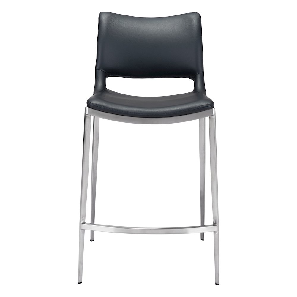 Ace Counter Stool (Set of 2) Black & Silver. Picture 3