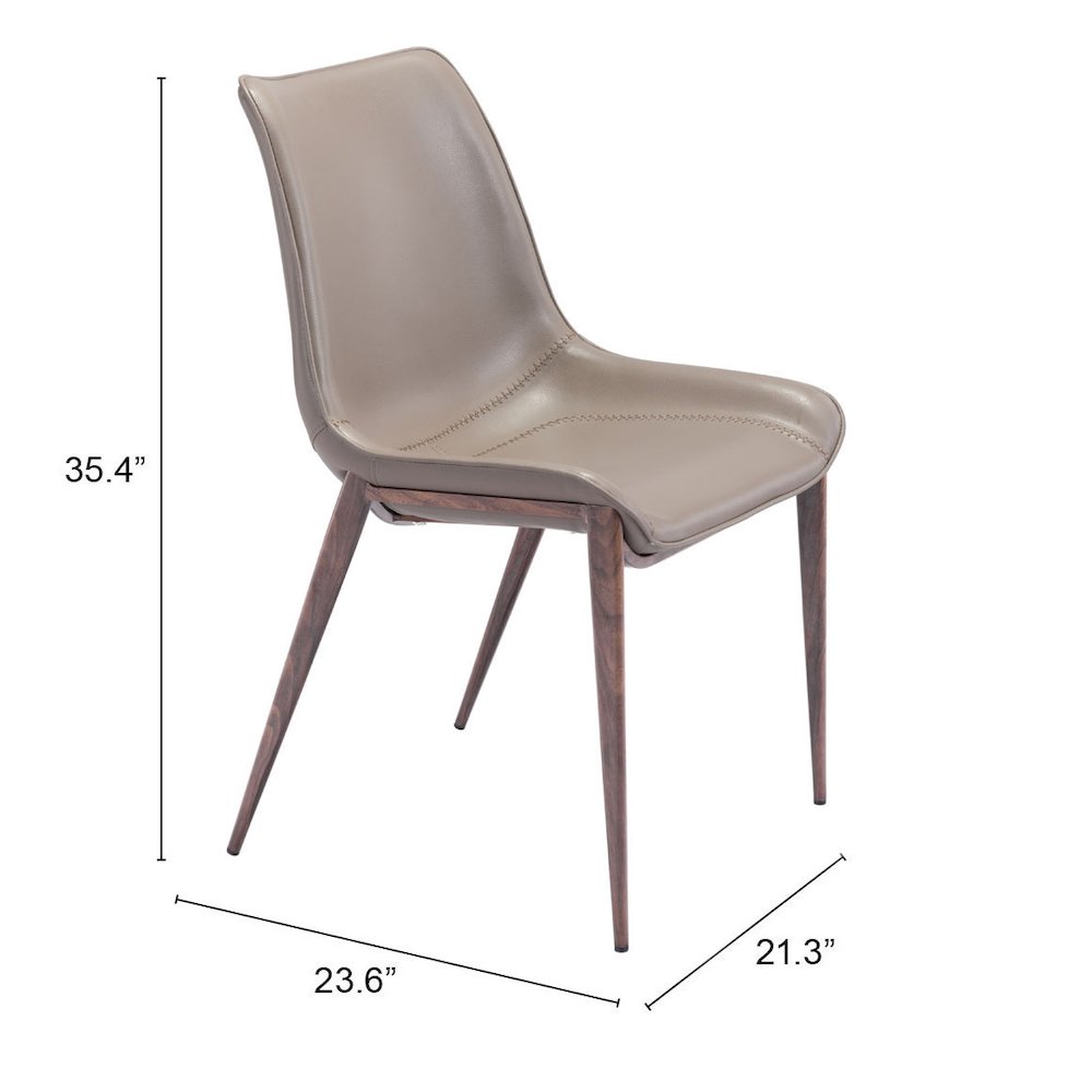Magnus Dining Chair (Set of 2) Brown & Walnut. Picture 7