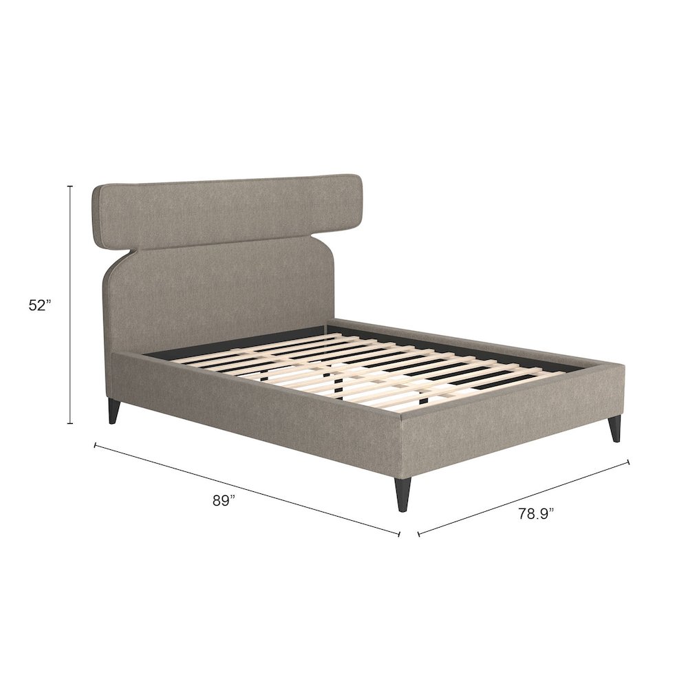Dusa Queen Bed Olive Brown. Picture 10