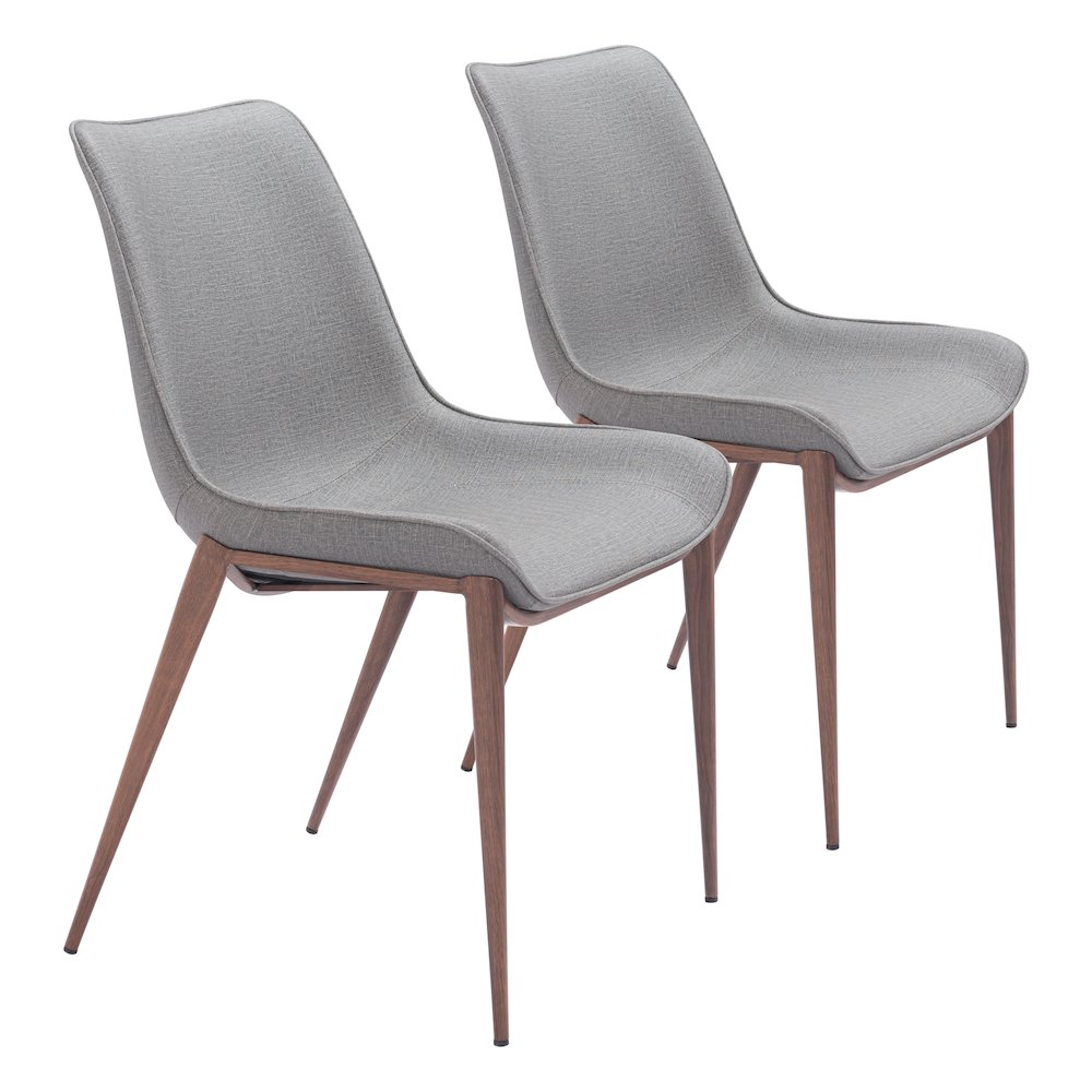 Magnus Dining Chair (Set of 2) Slate Gray & Walnut. Picture 6