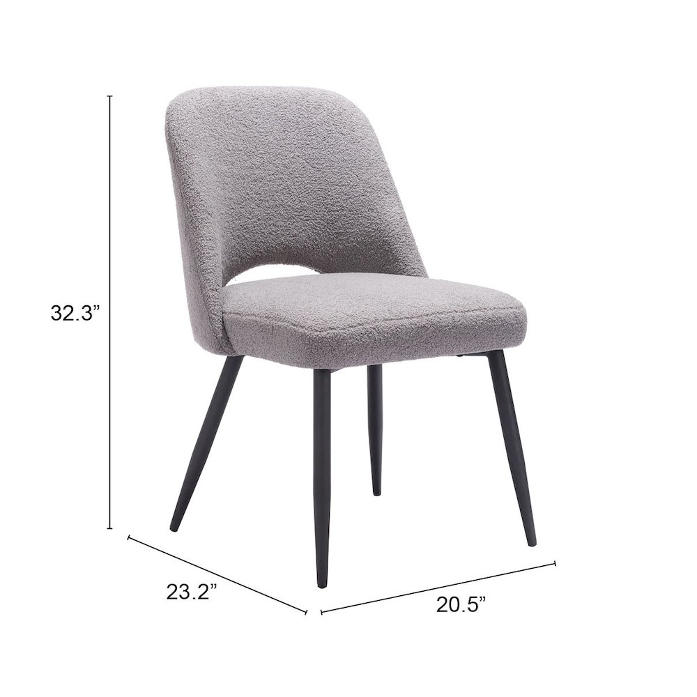 Teddy Dining Chair (Set of 2) Gray. Picture 14
