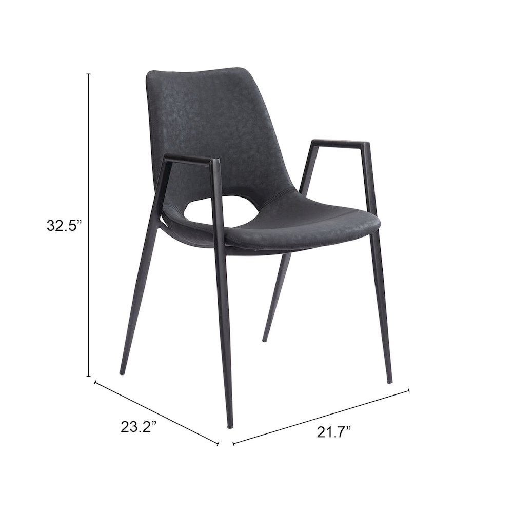 Desi Dining Chair (Set of 2) Black. Picture 7
