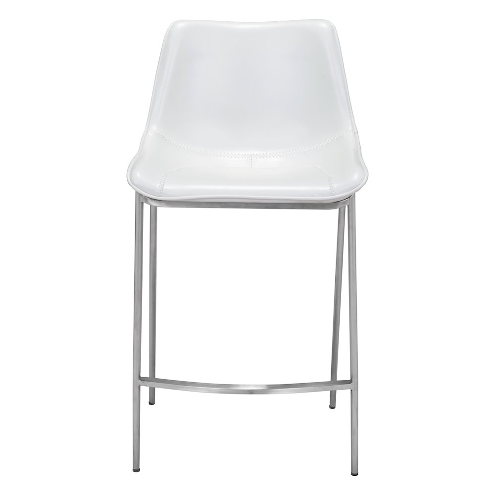 Magnus Counter Stool (Set of 2) White & Silver. Picture 3