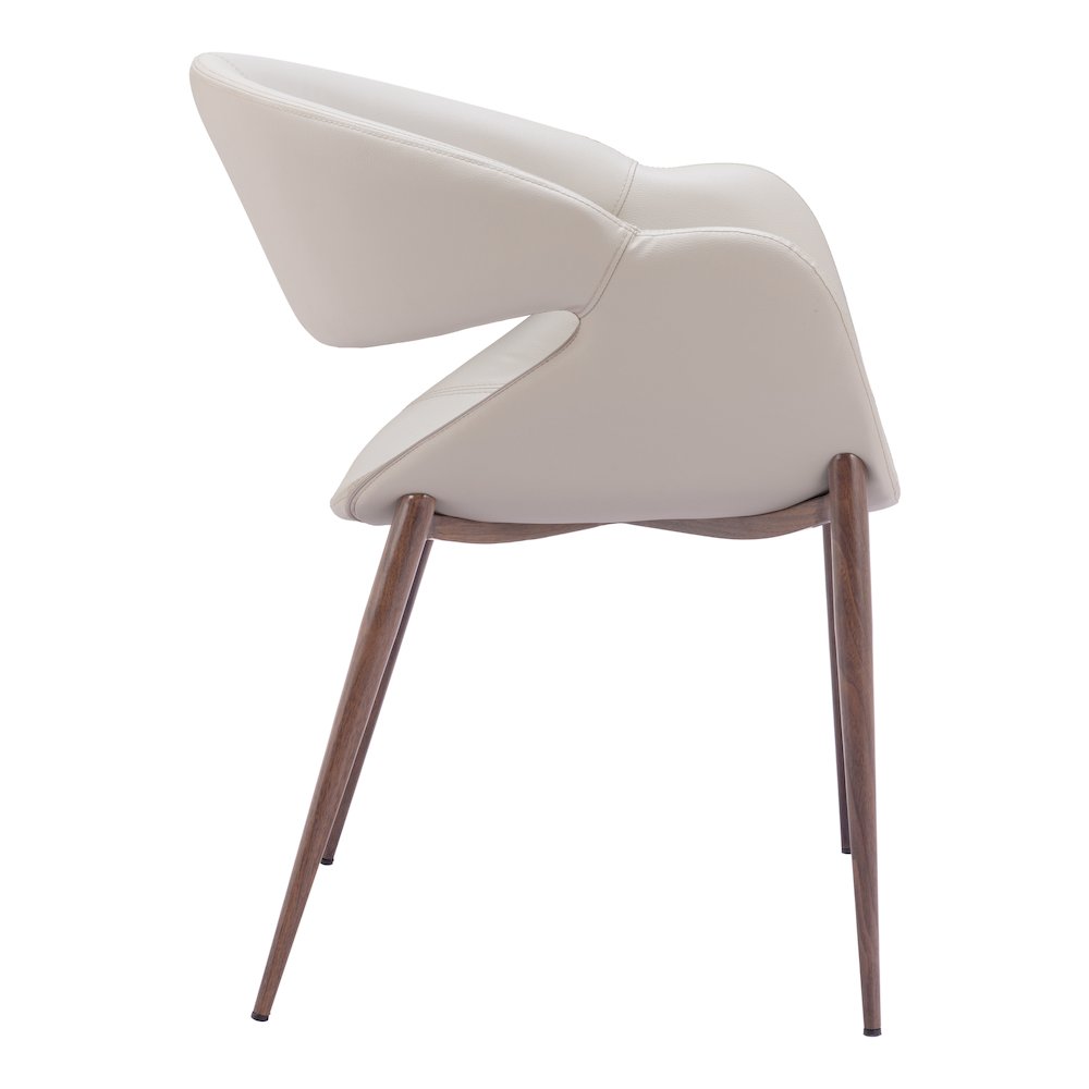 Limay Dining Chair (Set of 2) Beige & Walnut. Picture 2