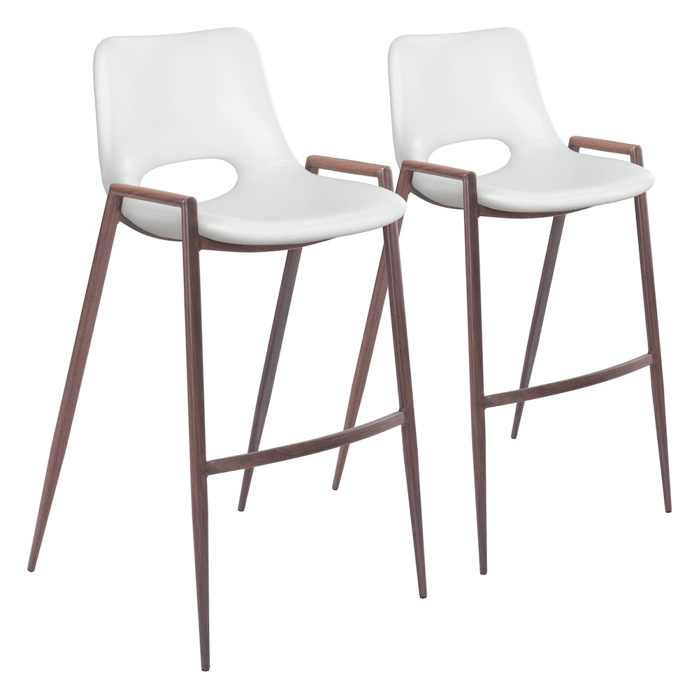 Desi Barstool (Set of 2) White & Walnut. Picture 6