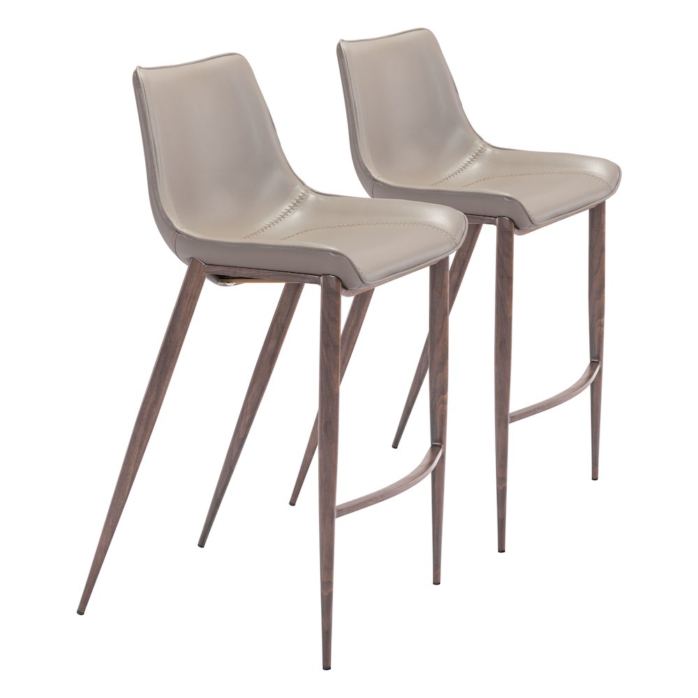 Magnus Barstool (Set of 2) Brown & Walnut. Picture 6