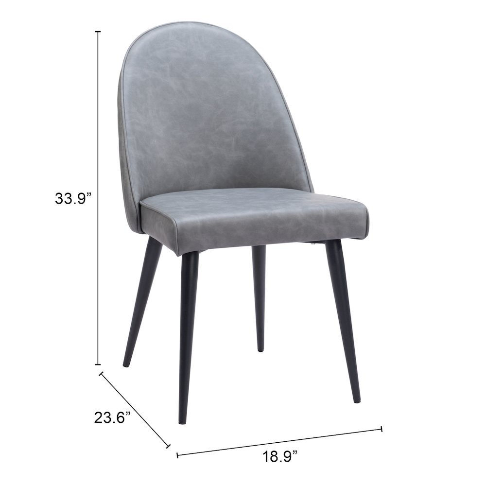 Silloth Armless Dining Chair (Set of 2) Gray. Picture 7