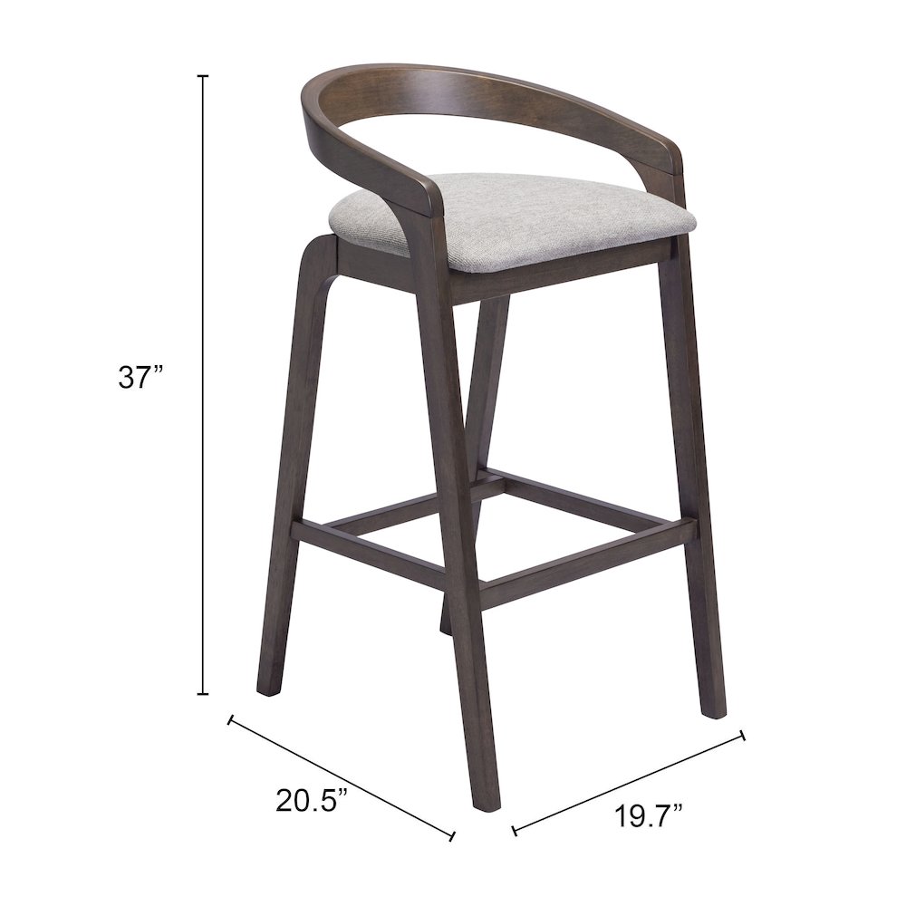 Troy Barstool (Set of 2) Dove Gray & Espresso. Picture 7