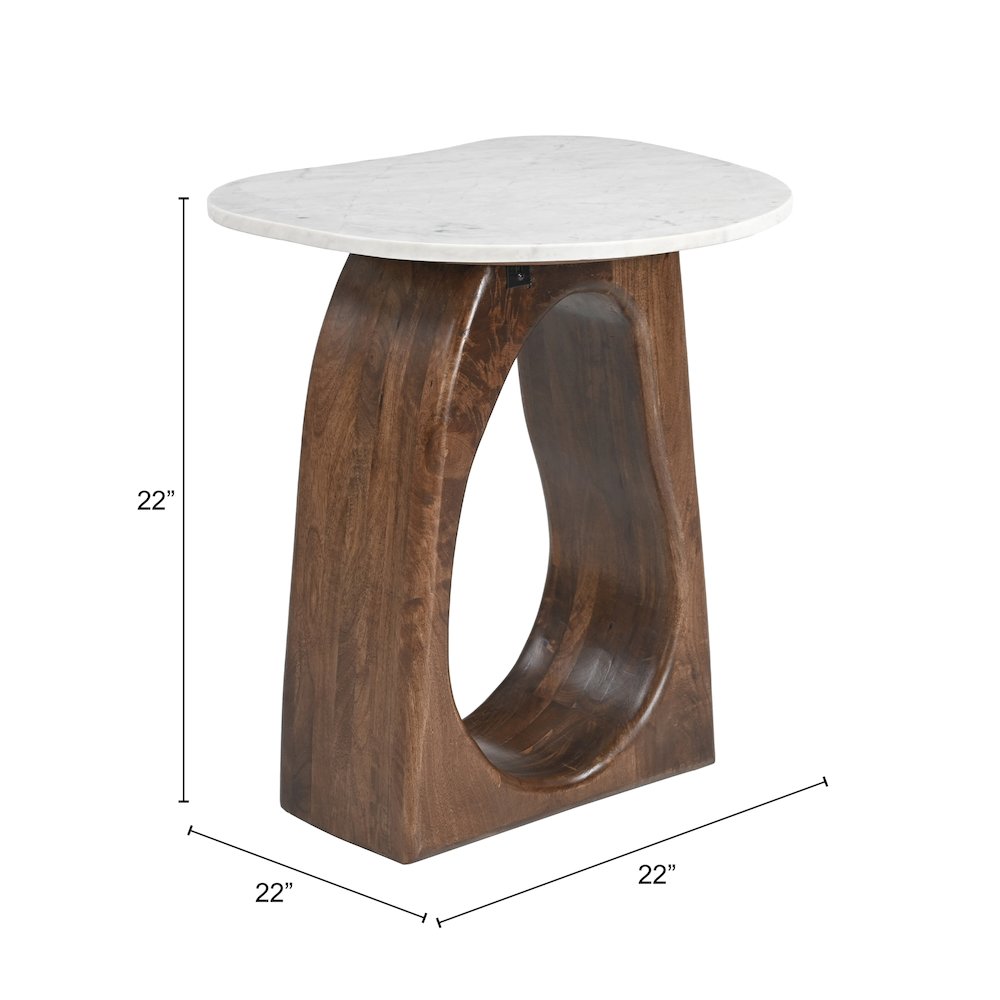 Vara Side Table White & Walnut. Picture 11