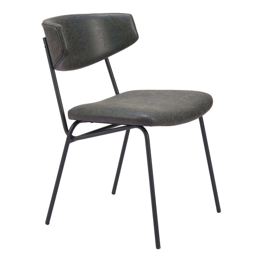 Charon Dining Chair (Set of 2) Vintage Black. Picture 1