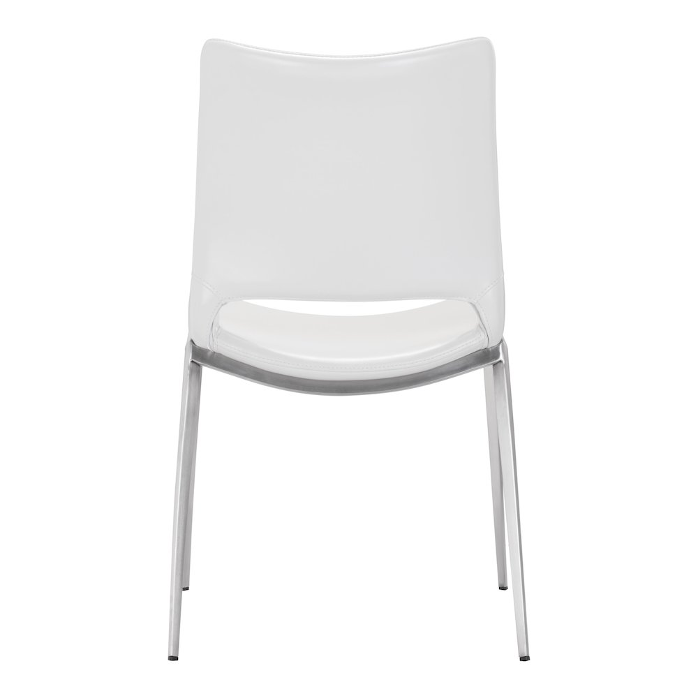 Ace Dining Chair (Set of 2) White & Silver. Picture 4