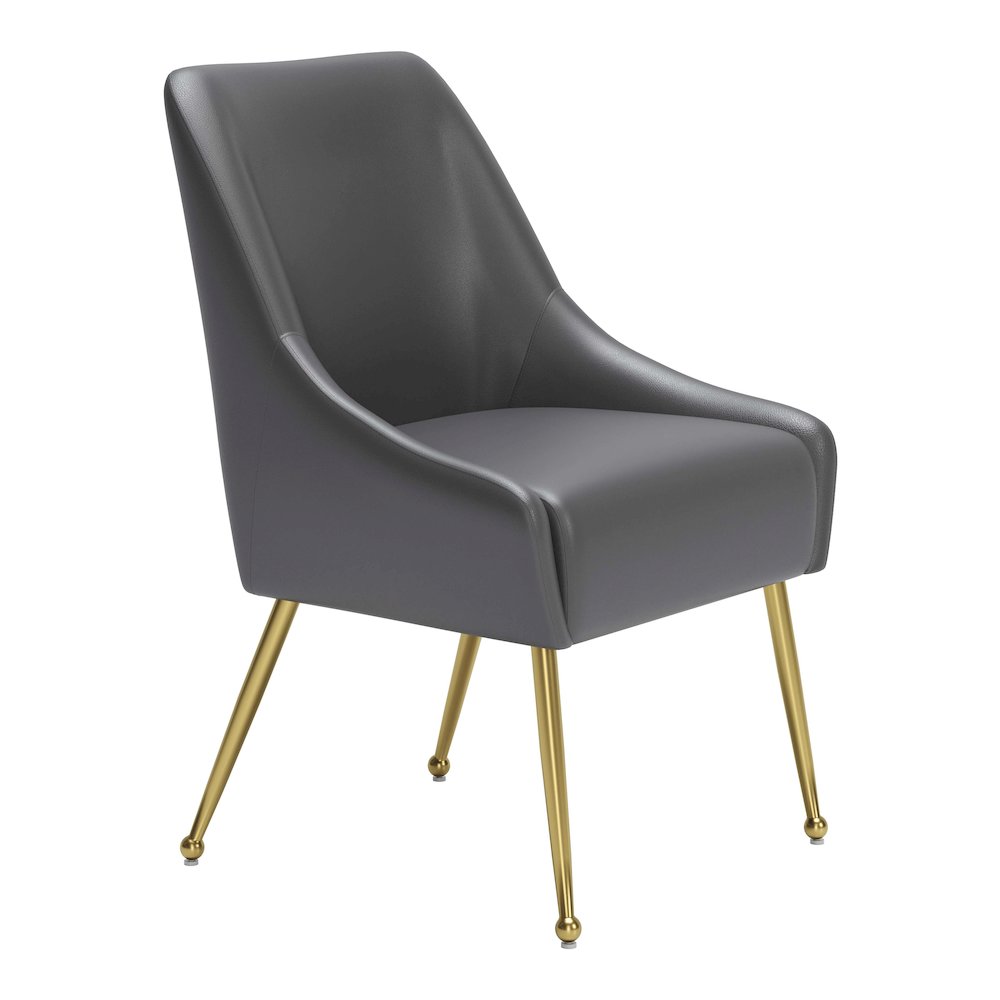 Maxine Dining Chair Gray & Gold. Picture 6