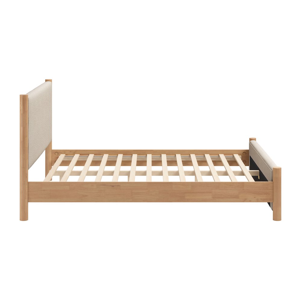Hadi Queen Bed Beige & Natural. Picture 3