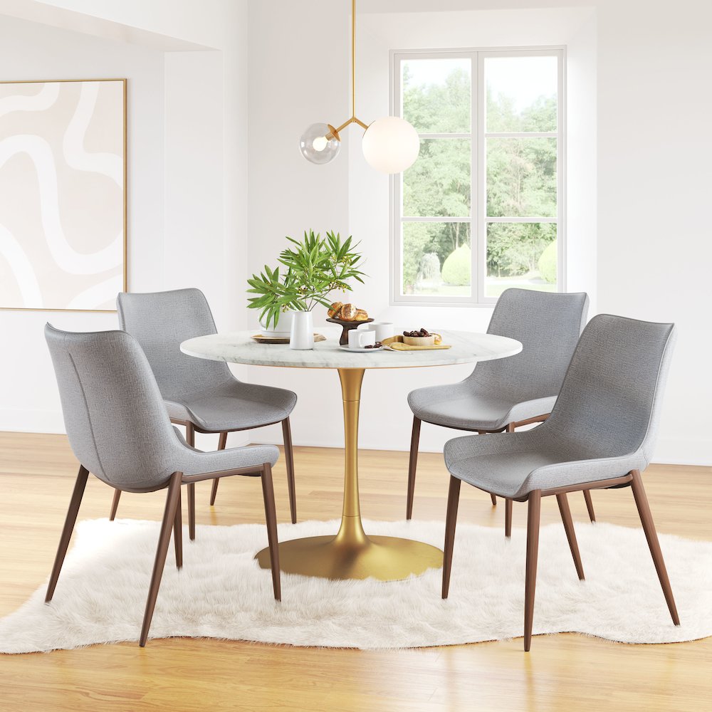 Magnus Dining Chair (Set of 2) Slate Gray & Walnut. Picture 9