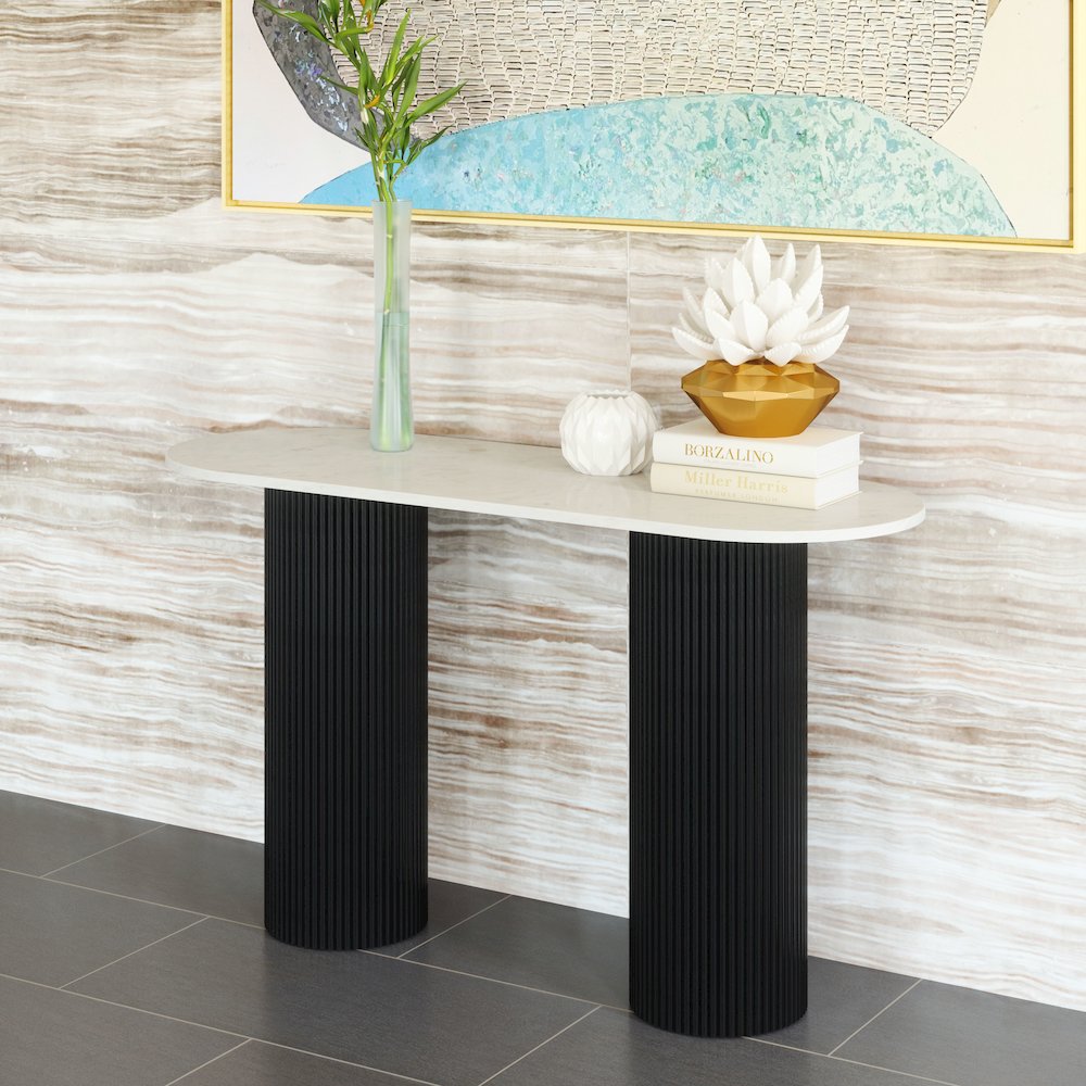 Izola Console Table White & Black. Picture 8