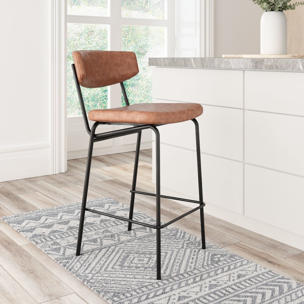 Charon Counter Stool (Set of 2) Vintage Brown. Picture 9
