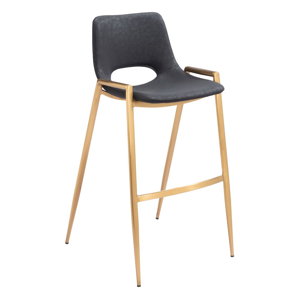 Desi Barstool (Set of 2) Black & Gold. Picture 1