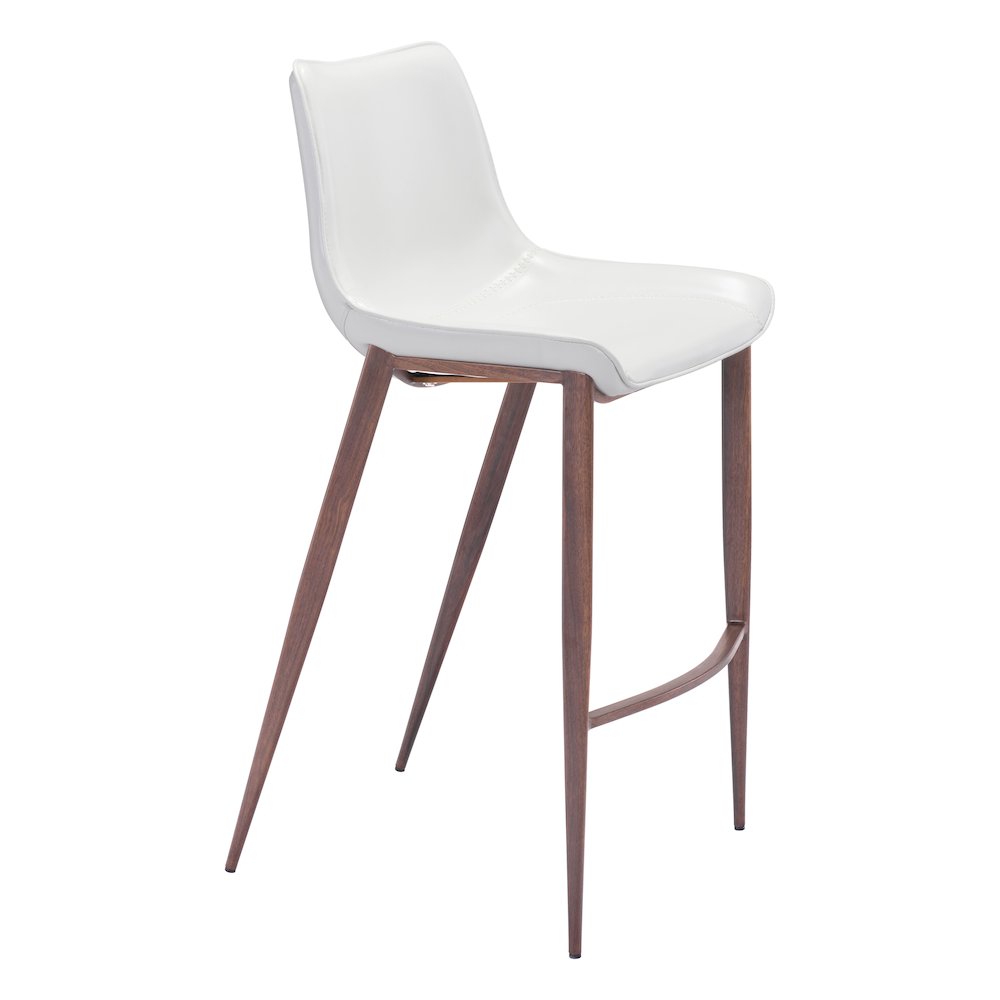Magnus Barstool (Set of 2) White & Walnut. Picture 1
