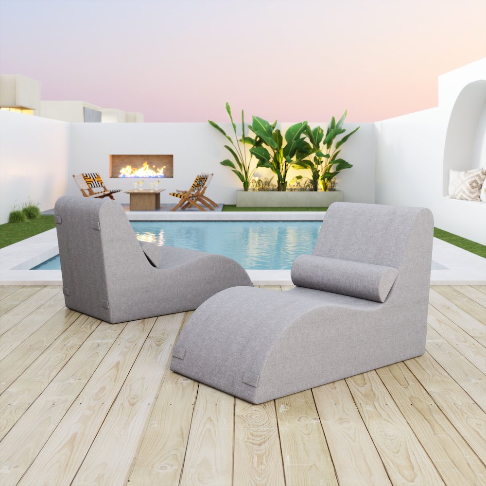 Luanda Chaise Lounge Gray. Picture 10
