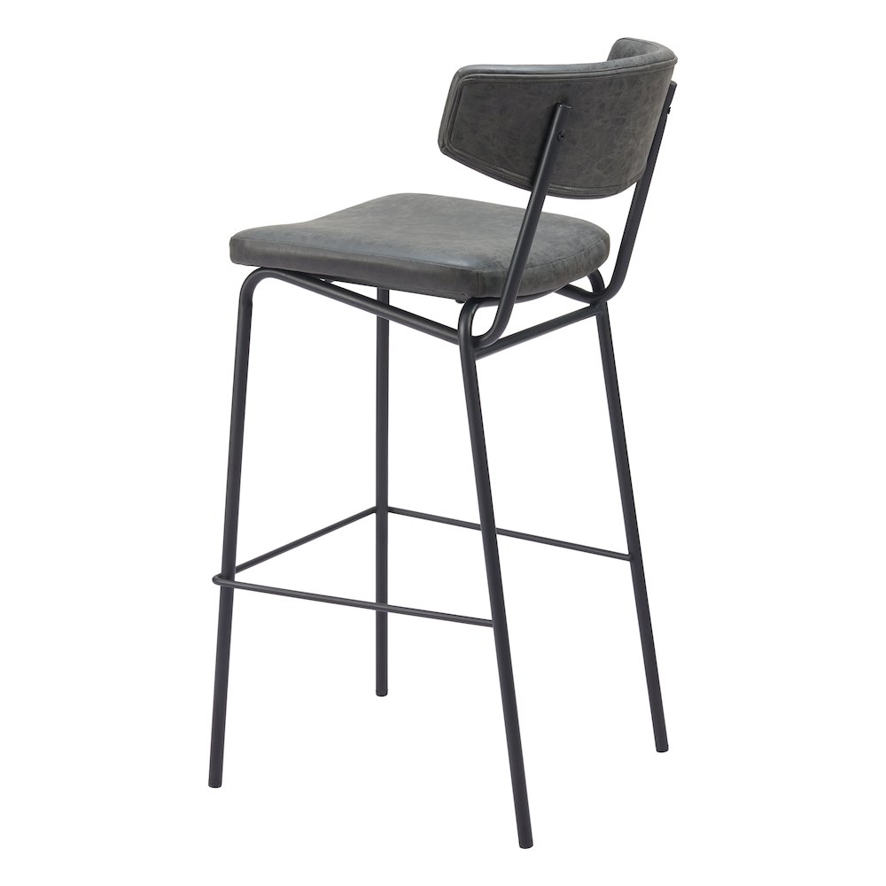 Charon Barstool (Set of 2) Vintage Black. Picture 5