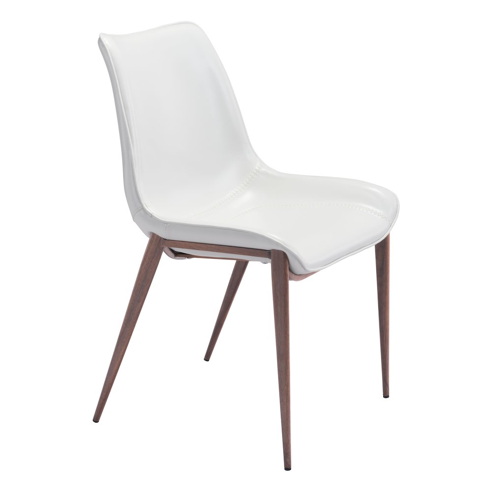 Magnus Dining Chair (Set of 2) White & Walnut. Picture 1