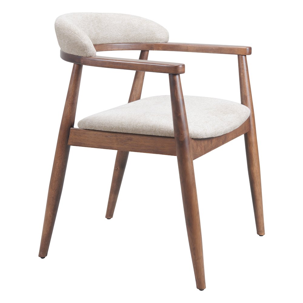 Goka Dining Chair Beige & Walnut. Picture 8