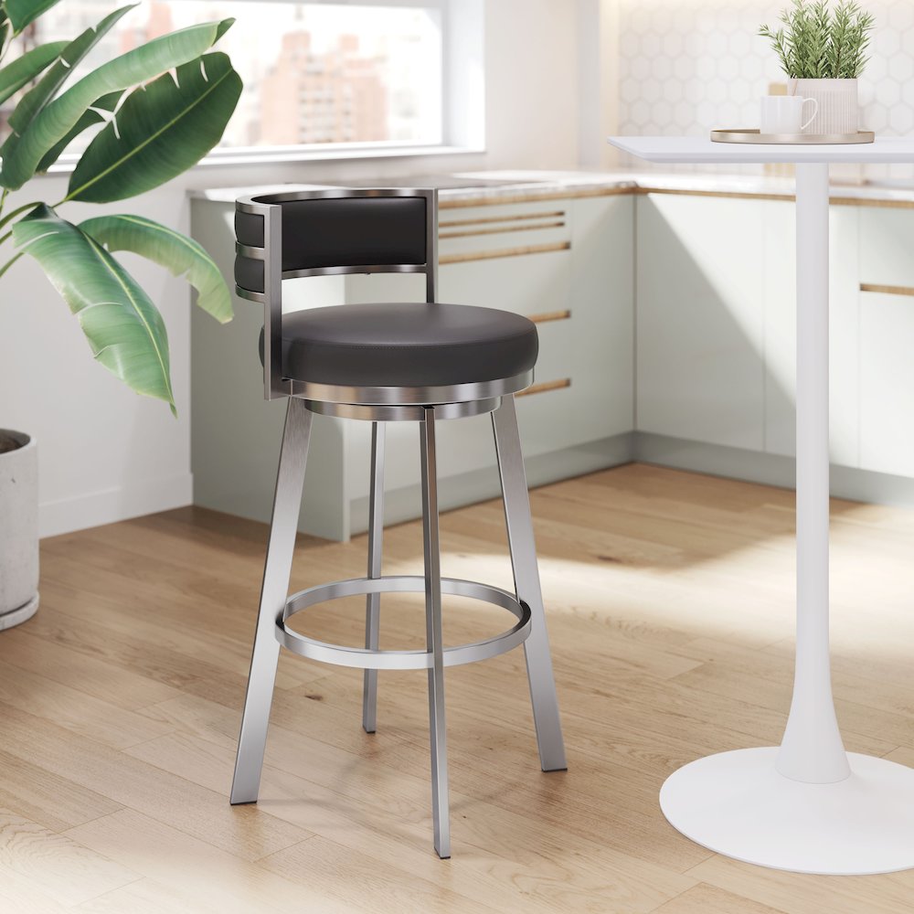 Gimsby Swivel Barstool Black. Picture 8