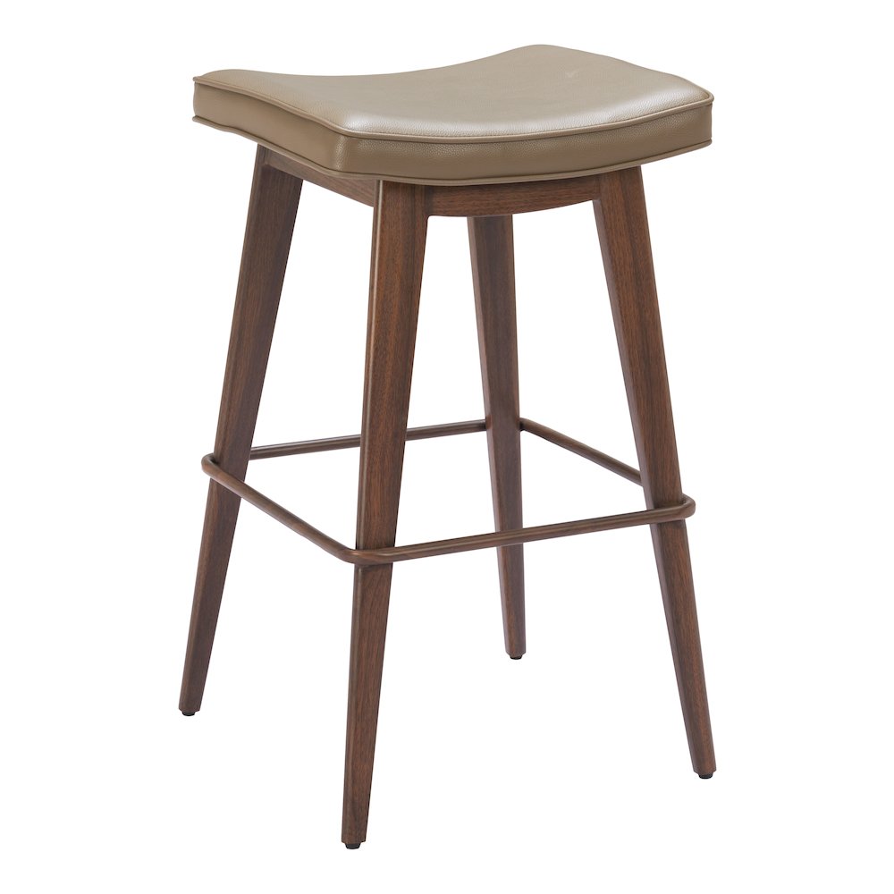 Divat Barstool (Set of 2) Taupe & Walnut. Picture 1