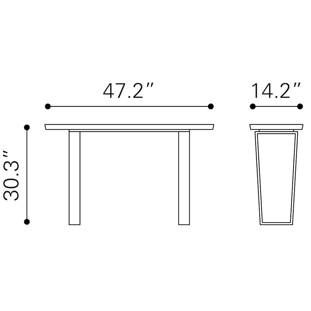 Atlas Console Table White & Silver. Picture 8