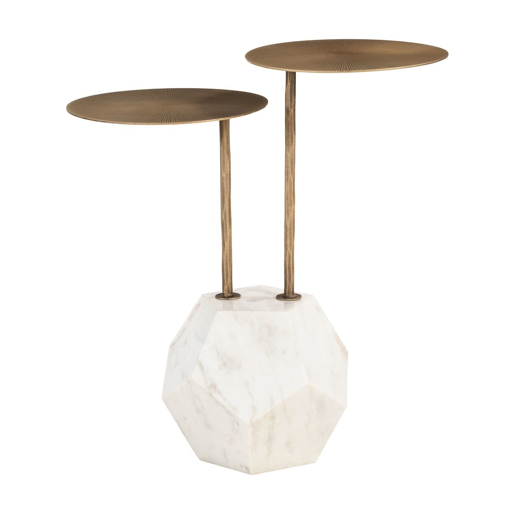 Anten Side Table Brass & White. Picture 6