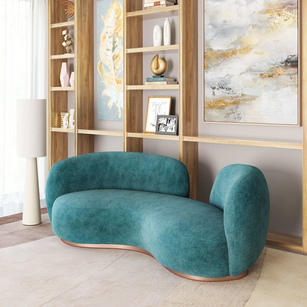 Jamela Sofa Teal. Picture 9
