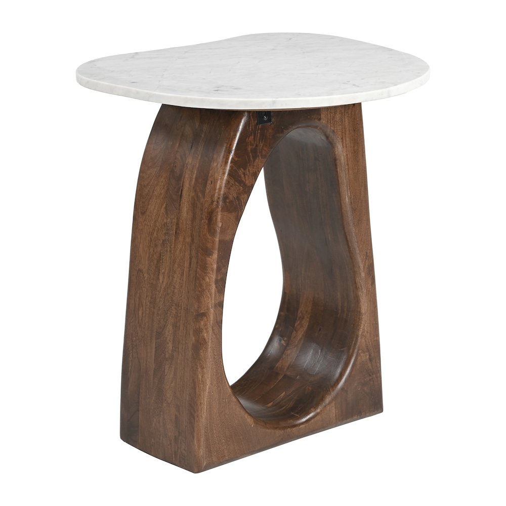Vara Side Table White & Walnut. Picture 1