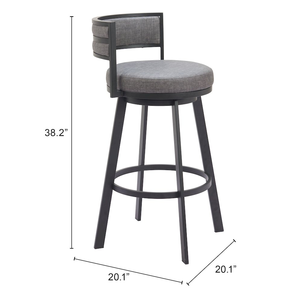 Gimsby Swivel Barstool Gray. Picture 2