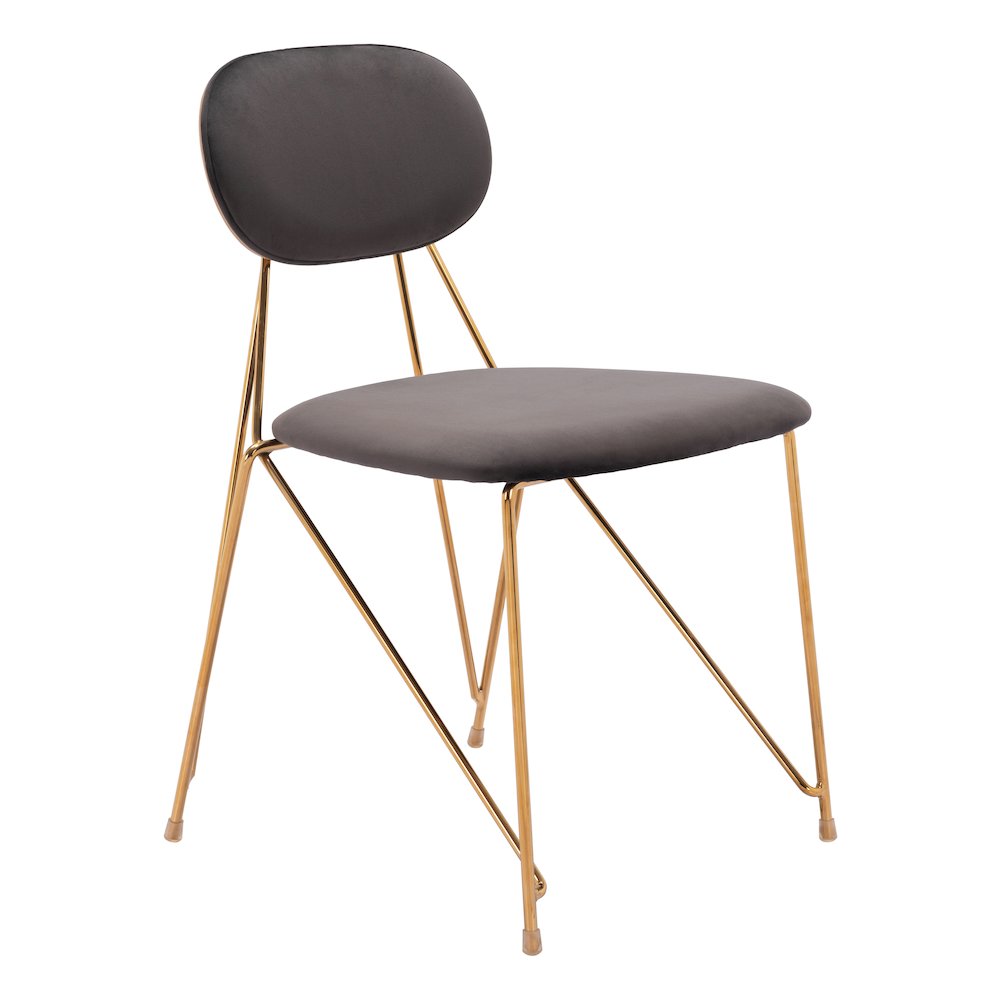 Georges Dining Chair (Set of 2) Gray & Gold. Picture 10