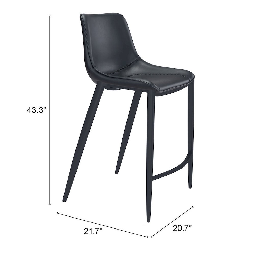 Magnus Barstool (Set of 2) Black. Picture 7